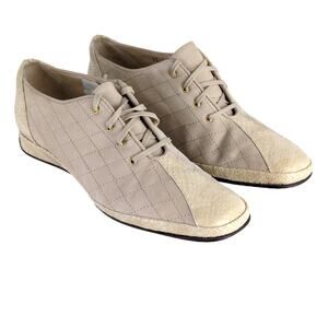 Amalfi by Rangoni Esse Quilted Leather Shoes Women's 8.5 Made in Italy Snakeskin